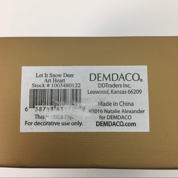 NWT Demdaco Art Hearts Let It Snow Deer Key Tassle Ornament Natalie Alexander - Picture 9 of 9